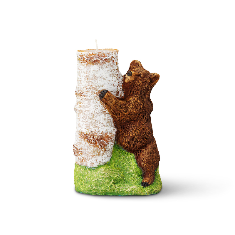 Свеча ручной работы "Медведь на дереве"